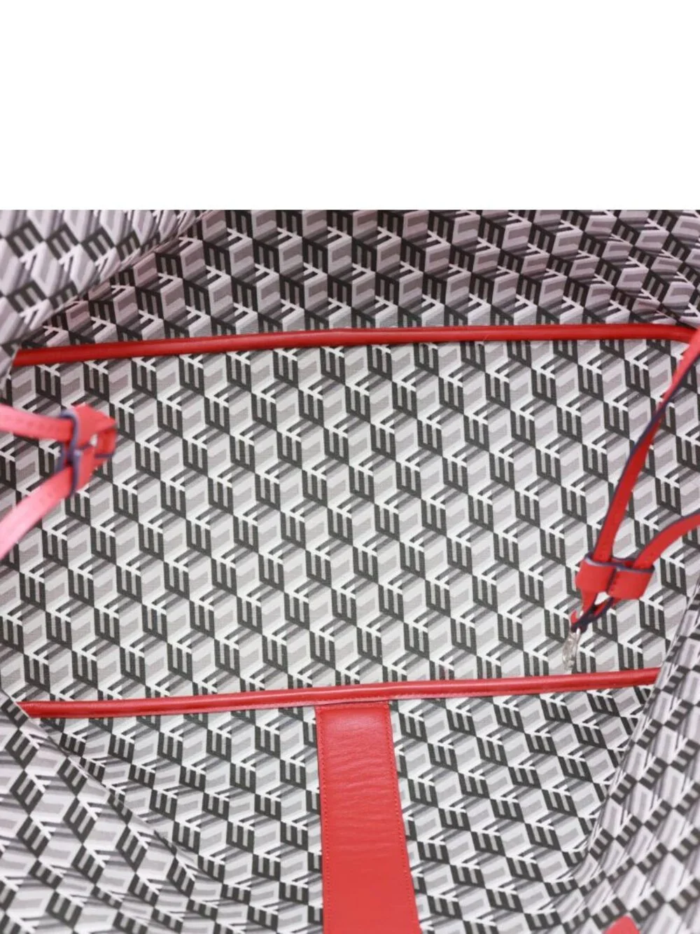 MCM Reversible Liz Large Visetos Canvas Shopper Tote Bag Red